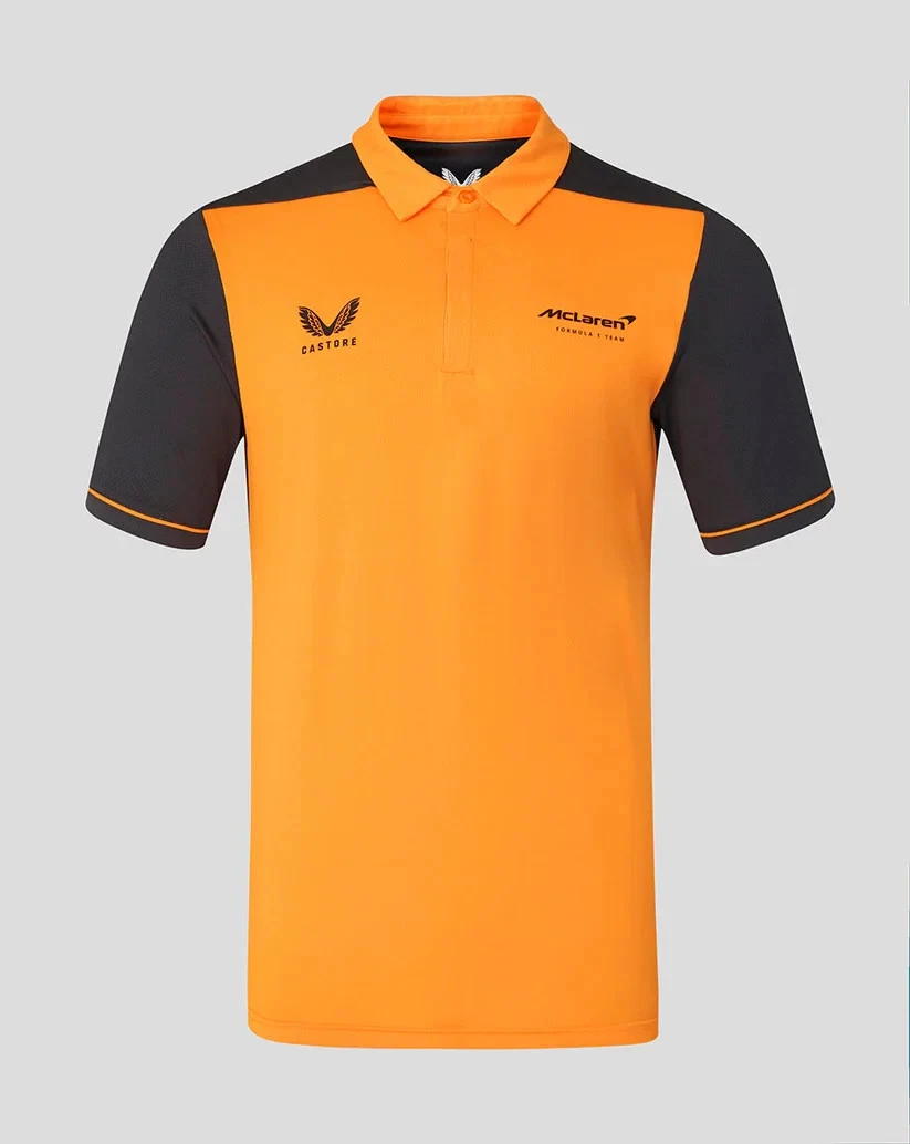 McLaren Racing F1 Lando Norris Official Team Polo Shirt Mens - Papaya