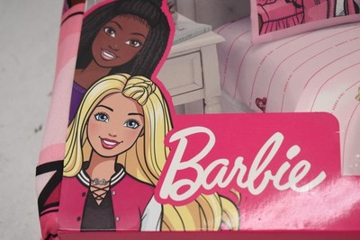 Barbie Twin Sheet Set Kids Pink Microfiber Super Soft Bedding