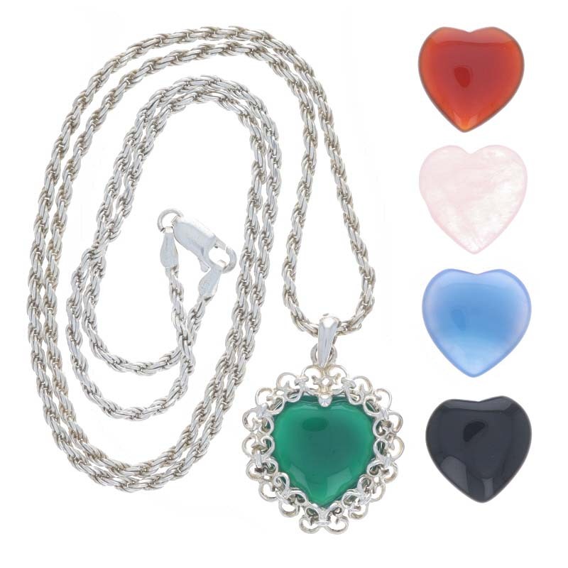 Sterling Chalcedony Quartz Interchangeable Solita… - image 1