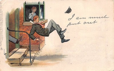 POSTKARTE COMIC ICH BIN VIEL AUSGEGEBEN GENT STEPS