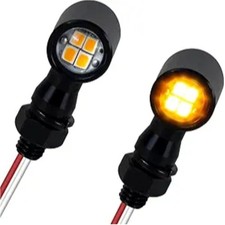 Led Turn Signal Lights Universal Mini Size Blinkers black with amber light