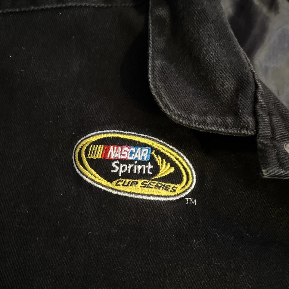 Chaqueta NASCAR negra vintage de los años 2000 Denny Hamlin x Fed Ex x Chase Authentics talla L Foto 4 de 4