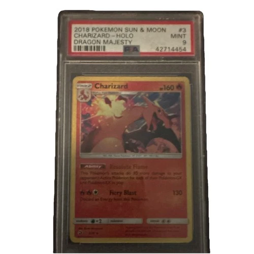 Pokémon Charizard 3/70 Dragon Majesty Holo Rare PSA 9 2018 English
