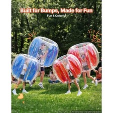 VEVOR 4 Pack Inflatable Bumper Balls 3FT 4FT Bubble for Kids Teens Blue Red, f