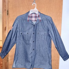 Handmade Vintage Large Men  s Light Denim Jacket, With Front Pockets