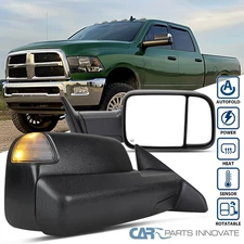 Fits 2013-2017 Ram 1500 2500 Power Fold+Heated+LED Signal+Puddle Tow Mirrors