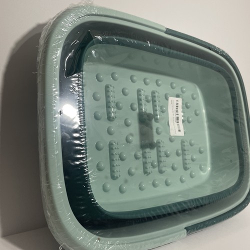 Green Collapsible Foot Bath Foot Soak Tub with Massager & Handle 15L/4 Gallon - Picture 3 of 5