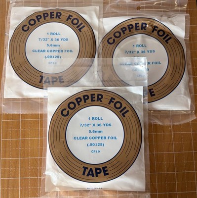 NEW - 3 Rolls Clear back copper Tape, 7/32 Stained Glass Foil Electronic Shield