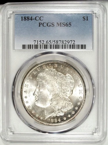 1884 CC PCGS MS 65 Morgan Silver Dollar ☆☆ Clean Fields Light Frost ☆☆ 972