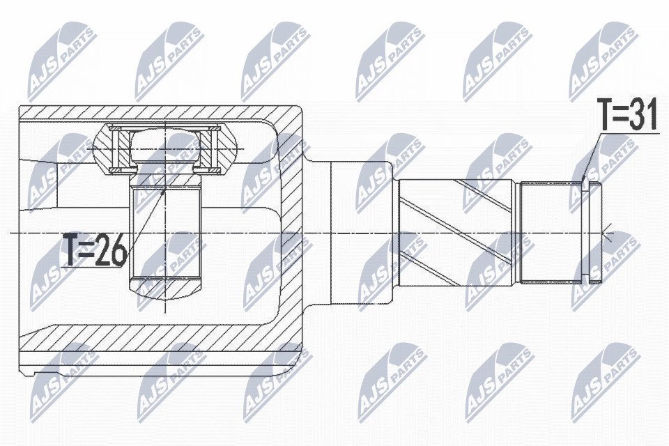 Fits NTY NPW-FR-091 INNER CV JOINT