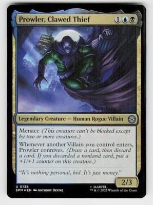 Marvel's Spider-Man #138 Prowler, Clawed Thief Foil