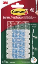 3m Command Strips Wall Hanging Self adhesive Decorating Clips x 20 Outdoor use 0.45 per strip