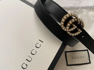 Gucci 80/32 476342 Ceinture fine GG Marmont femme avec boite noir 5 trous