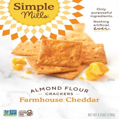 Simple Mills Almond Flour crackers Farmhouse cheddar 4.25 ounce.....