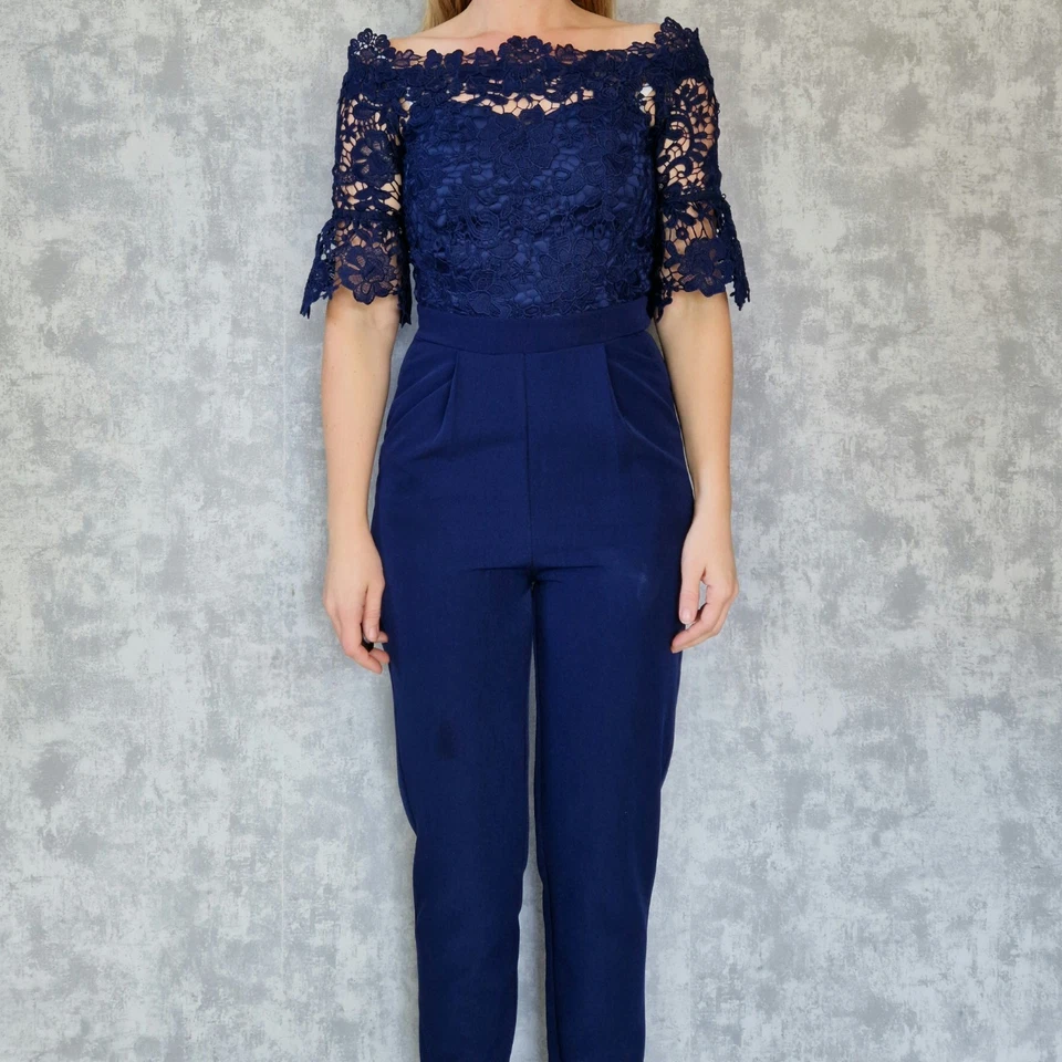 Jumpsuit Overall Einteiler 36 S Royalblau Spitze Elegant Tall Paper Dolls - Bild 3 von 4