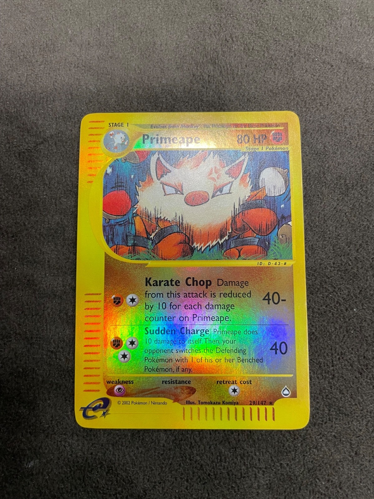 Primeape Aquapolis 29/147 Reverse Holo eReader Pokemon TCG NM