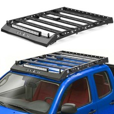 48x61 Roof Rack Cargo Basket For 2005-2023 Toyota Tacoma Double Cab Wlight Bar