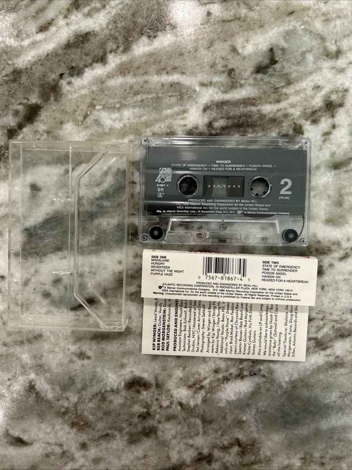 Winger - Self-Titled - Cassette Tape -1988 Atlantic – 7 81867-4 1988 - Image 3 of 3