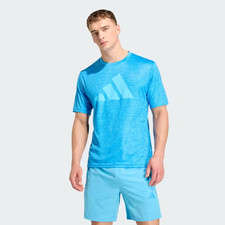 Adidas Workout Essentials Blue Big Logo Men's Small T-Shirt - KC8109