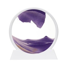 Moving Sand Art Liquid Motion, 12" Sand Art Display, Purple White Frame 
