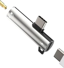 2 in 1 Type-C USB C to 3.5mm AUX Audio Headphone Jack Adapter Charger Cable New