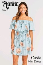 Show Me Your Mumu Women's Casta Off Shoulder Floral Mini Dress Rayon Size S