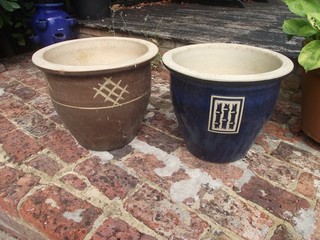 Two Large Outdoor Plant Pots with Drainage No Chips