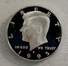 1995-S Mirror-like 90% Silver Dcam Proof Kennedy Half Dollar - Free Shipping!