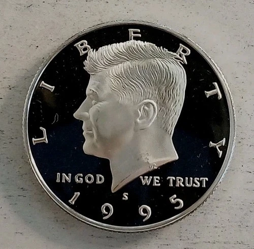 1995-S Mirror-like 90% Silver Dcam Proof Kennedy Half Dollar - Free Shipping!