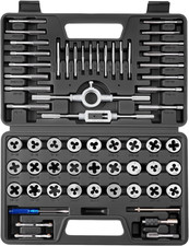 Tap and Die Set, 60-Piece Metric and SAE Sizes M3 to M12, 4 to 1/2", with Coars
