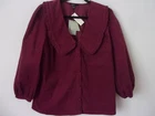 New Nobody's Child Burgundy Cord Peter Pan Collar Emmie Blouse Size: 14 RRP: £55
