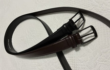 NEW Lot of 2 Men's Genuine Leather Belts - Brown and Black - 44 inches