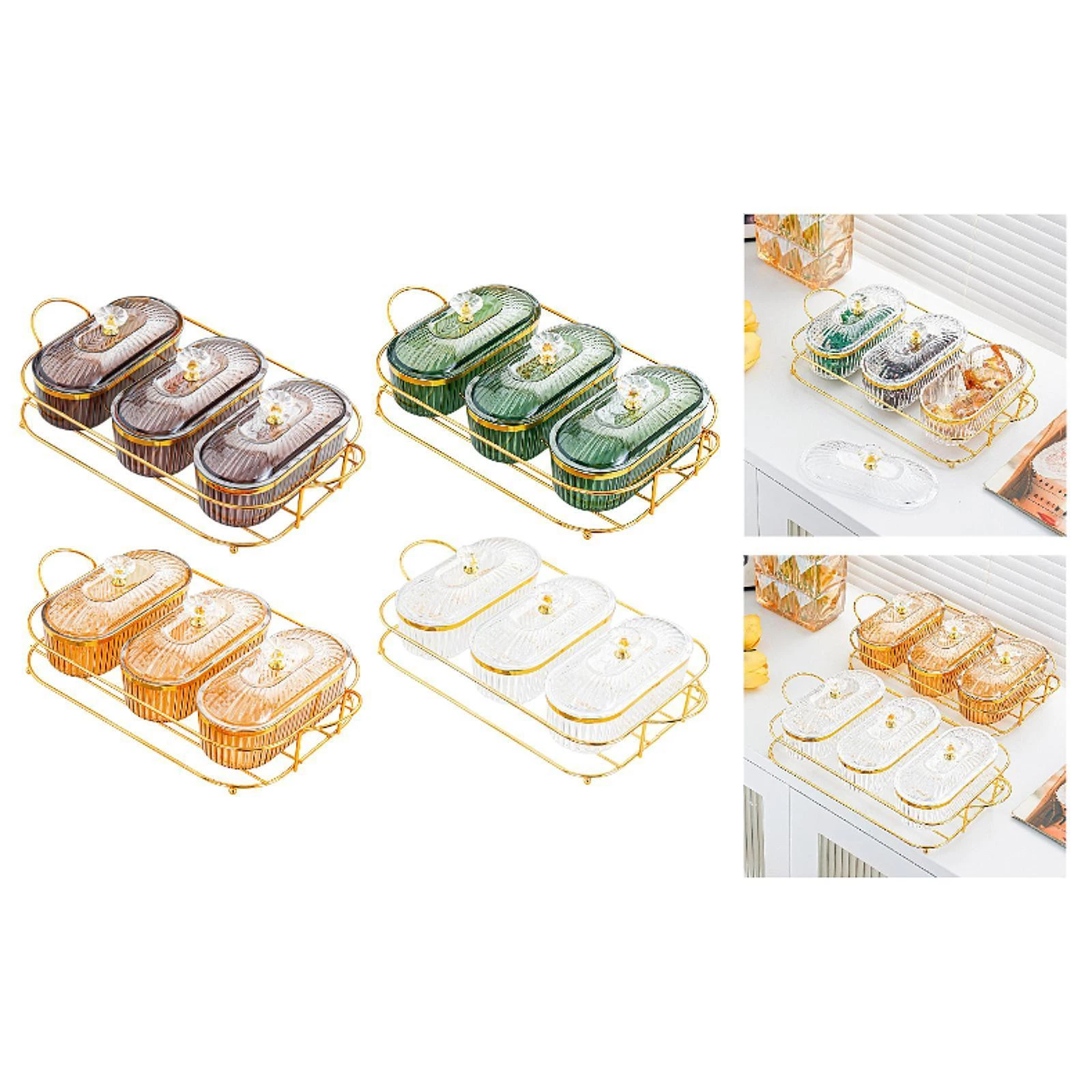 Dry Fruit Tray with Lid Kitchen Spice Jars for Holiday Party Living Room