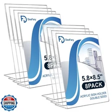 Daofary Acrylic Sign Holder,L Shape Clear Sign Holder Plastic Paper Holder Sl