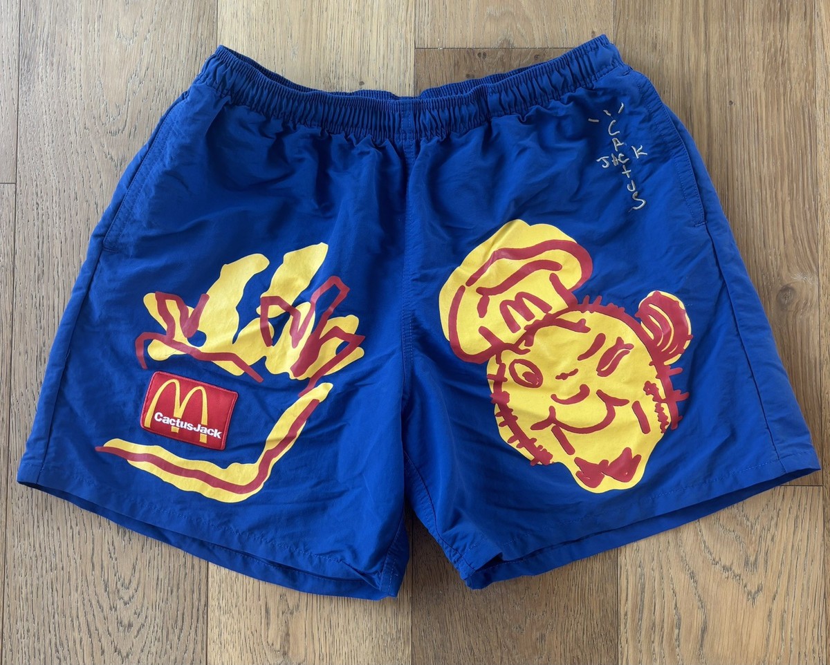 Cactus Jack McDonald'sロゴ付きショートパンツ Cactus Jack by Travis Scott x McDonald's Illustration Blue Shorts