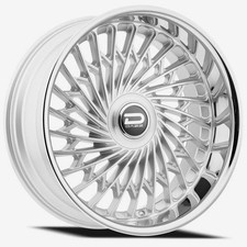 22x10 Dazz Seville Gloss Silver Brushed Chrome Ss Lip 5x112 5x120 Set Of 4