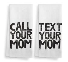 2 PCS 16x24 Inch Call/Text Your Mom Funny Kitchen Hand Bath Towel Set