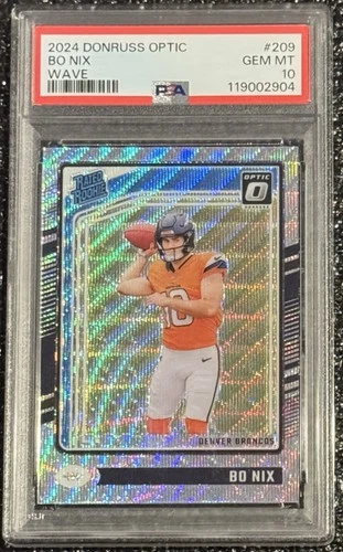 2024 Panini Donruss Optic Bo Nix Rated Rookie Wave Prizm /300 PSA 10 GEM RC