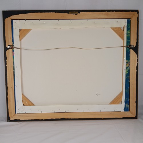 Frauen im Rosengarten Gemälde groß Acryl auf Leinwand Wandbild gerahmt Landschaft - Bild 5 von 8