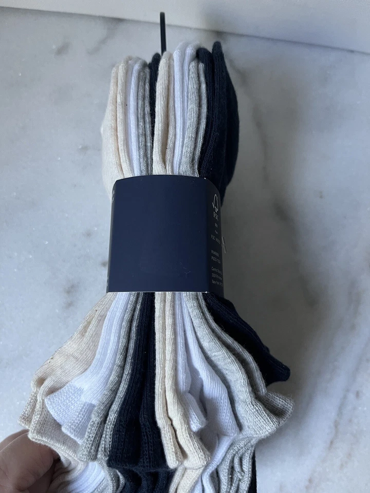 Calcetines de corte bajo de algodón GAP NUEVOS CON ETIQUETAS -8 pares blancos, azul marino, grises, beige Foto 3 de 4