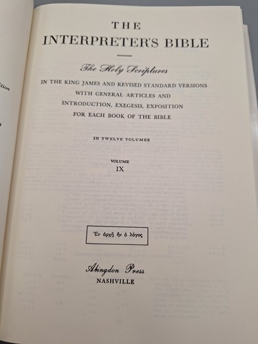 The Interpreter's Bible ~ Volume 9 ~ Acts / Romans Hardcover/ Dust Jacket 1991 - Imagen 8 de 13