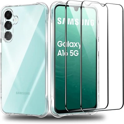 SBOX For Samsung Galaxy A16 Case, Slim Clear Silicone Phone Cover & Screen Protector