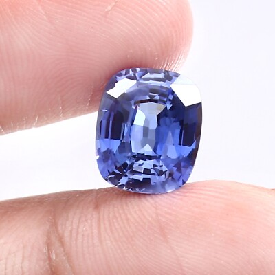 AAA Natural Flawless Ceylon Blue Sapphire Loose Cushion Gemstone Cut 12x10 MM