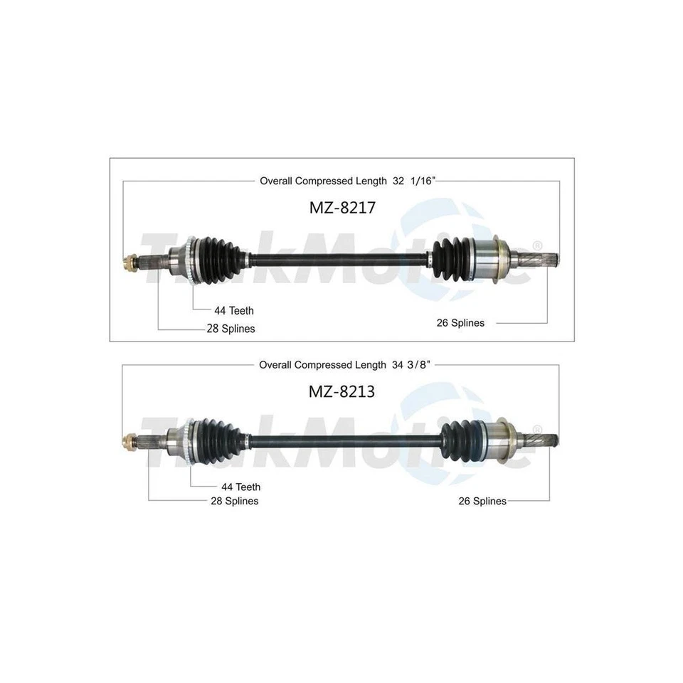 Conjunto conjunto conjunto conjunto eje CV Surtrack trasero 2X para Mazda CX-9 2007-2014 AWD Foto 2 de 4