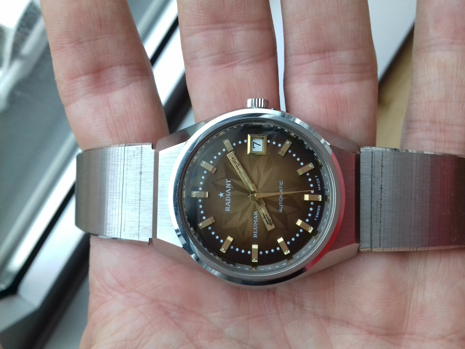 Montre Automatique Radiant Blumar 447-0411 PREMIUM - Vintage Années 70 - Suisse - Neuf Avec étiquettes
