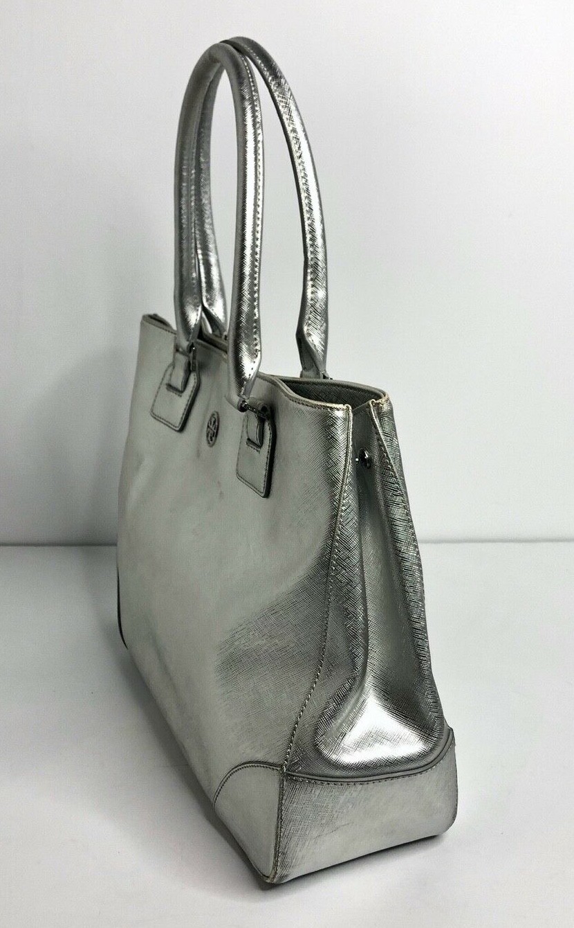 tory burch silver tote