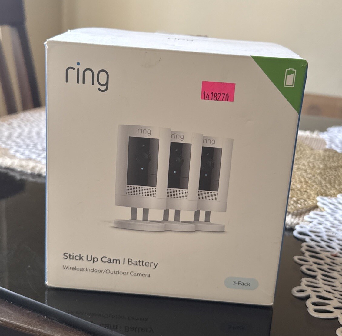 3 Pack Ring Stick Up Cam 3rd Gen Home Security Camera with Battery (OPEN BOX)