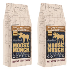 Moose Munch by Harry & David, Butterscotch Caramel Ground Coffee, 2/12 oz bags