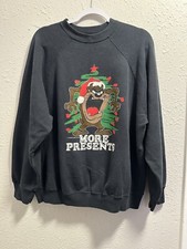 Vintage 1989 Taz-Mania Christmas Looney Tunes Sweatshirt Sz XL