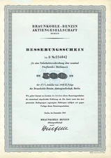 Lignite-Petrol-AG, Berlin, recovery certificate, 1963 (500 RM) unpunched!